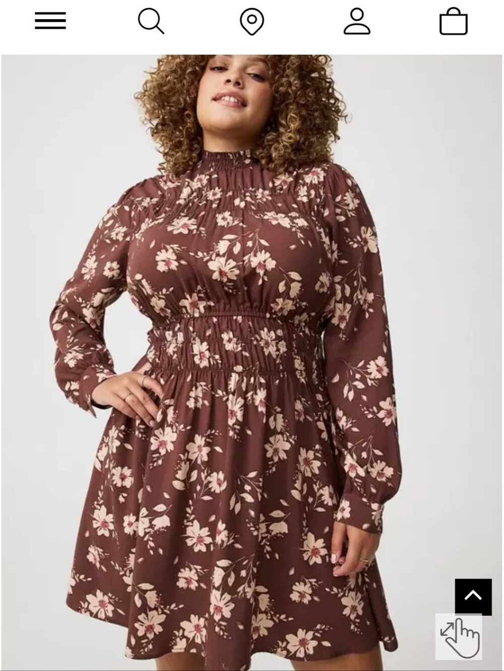 Floral Smocked Waist Long-Sleeve Dress